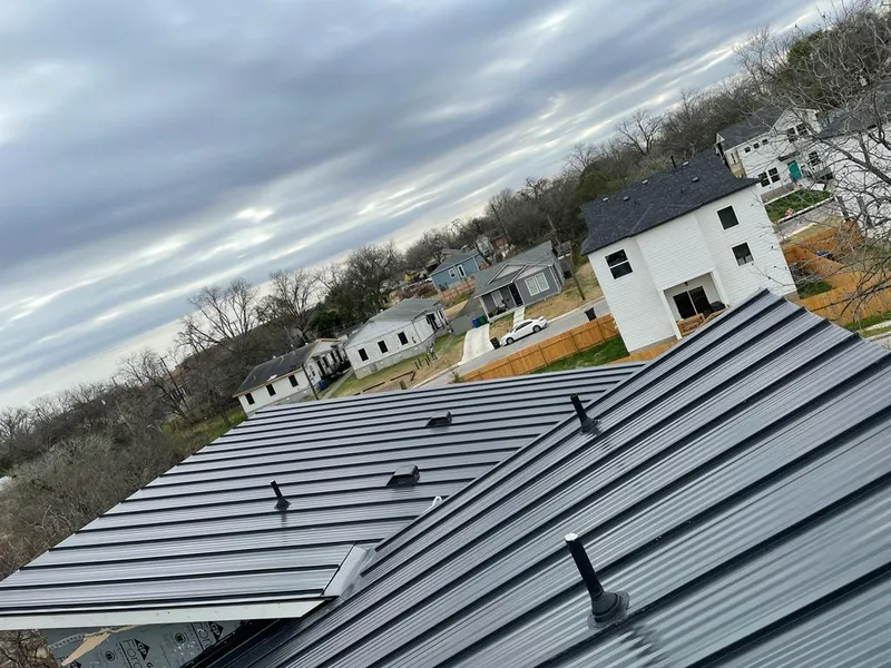 Standing seam metal roof panels with vents for Skylight Repair in Elkins